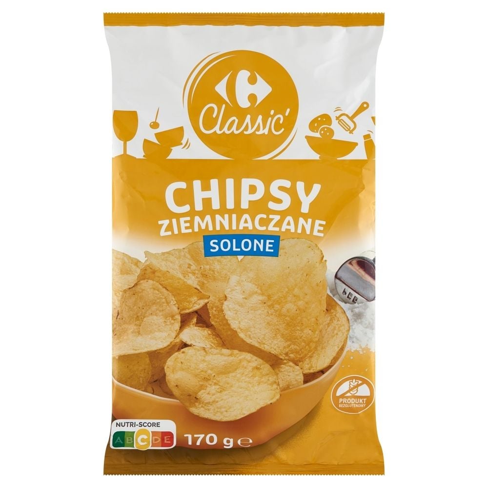 Carrefour Classic Chipsy ziemniaczane solone 170 g