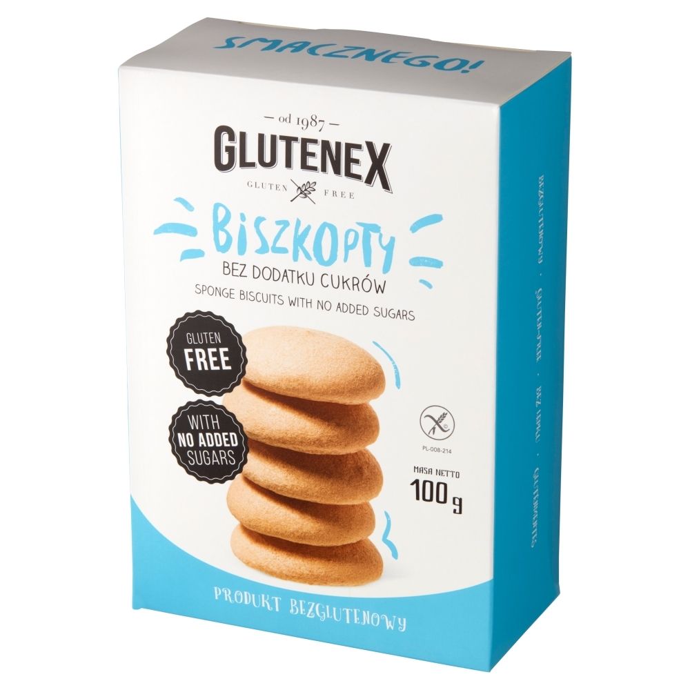 GLUTENEX Biszkopty bez dodatku cukru Bezglutenowe 100 g