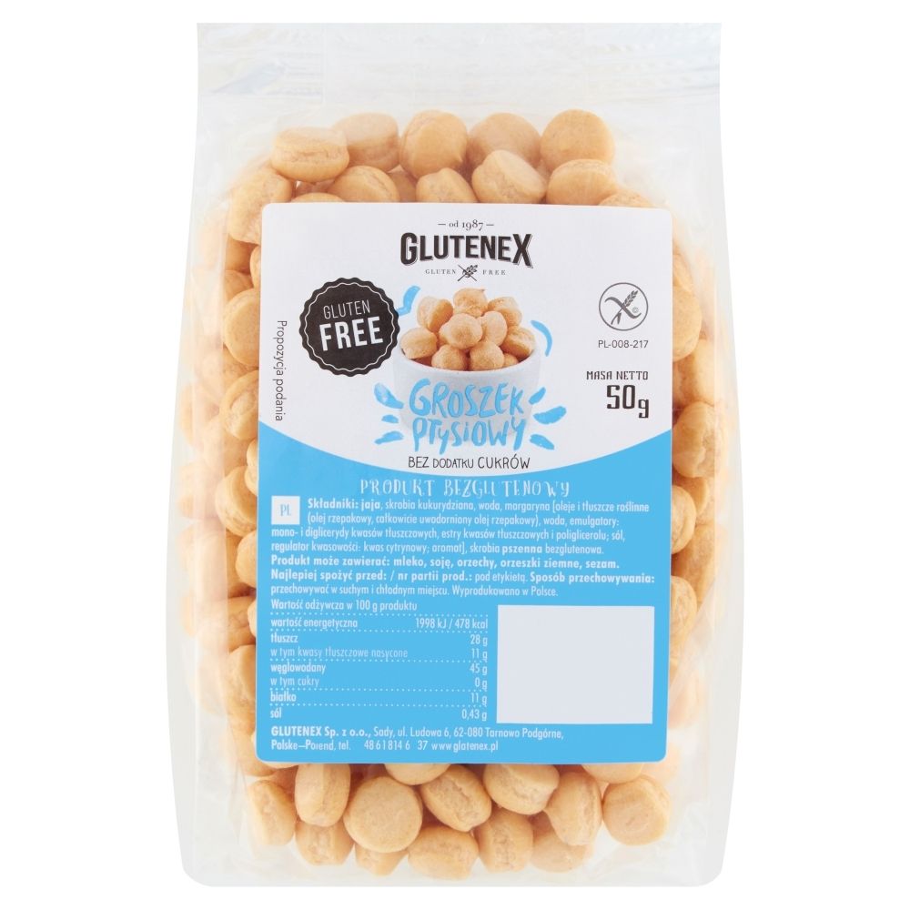 Bezglutenowy groszek ptysiowy bez cukru 50 g Glutenex
