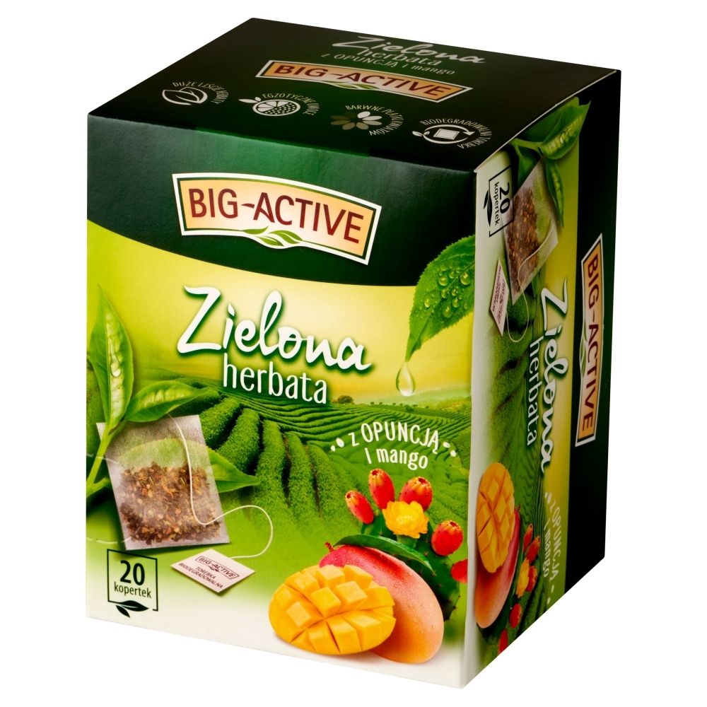Herbata BIG-ACTIVE zielona (20 kopert) Opuncja i Mango 34g
