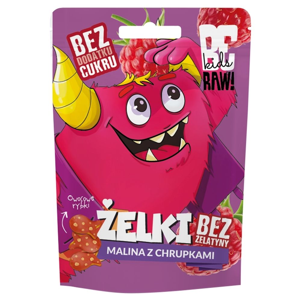 BeRAW Kids Żelki malina z chrupkami BeRaw Kids, 35g