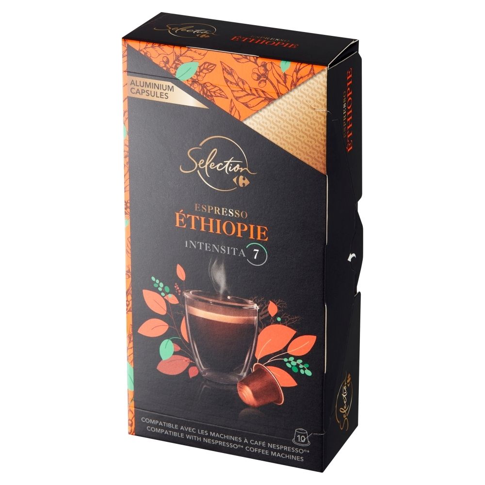 Carrefour Selection Espresso Éthiopie Kapsułki z kawą mieloną 52 g (10 sztuk)