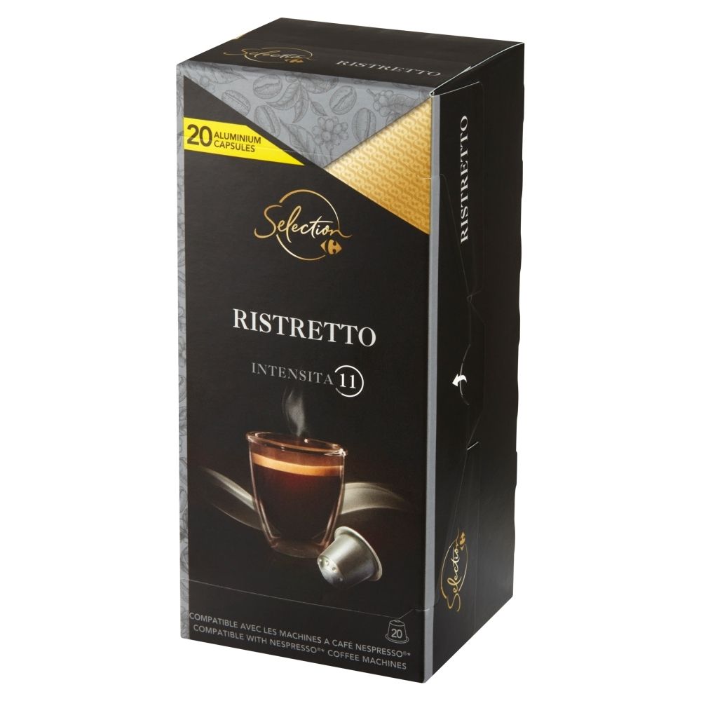 Carrefour Selection Ristretto Kapsułki z kawą mieloną 104 g (20 sztuk)