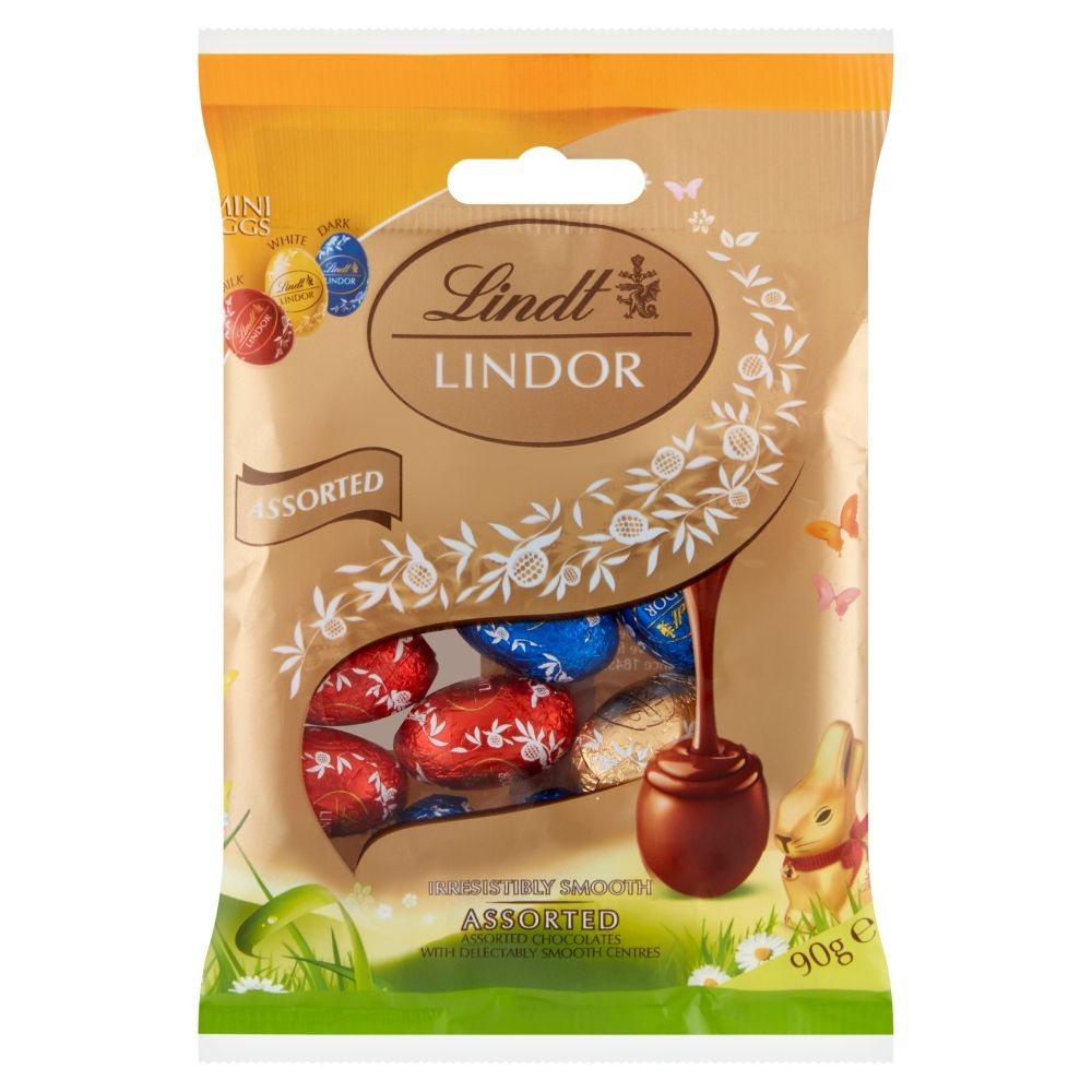 Lindt Lindor Czekolada mleczna gorzka oraz biała z nadzieniem 90 g