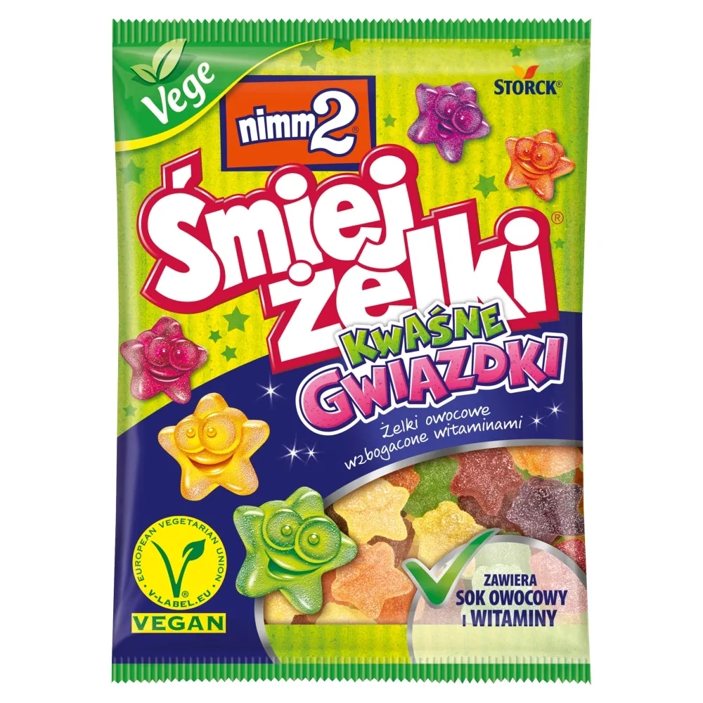 Nimm2, żelki owocowe Śmiejżelki Kwaśne Gwiazdki, 90g