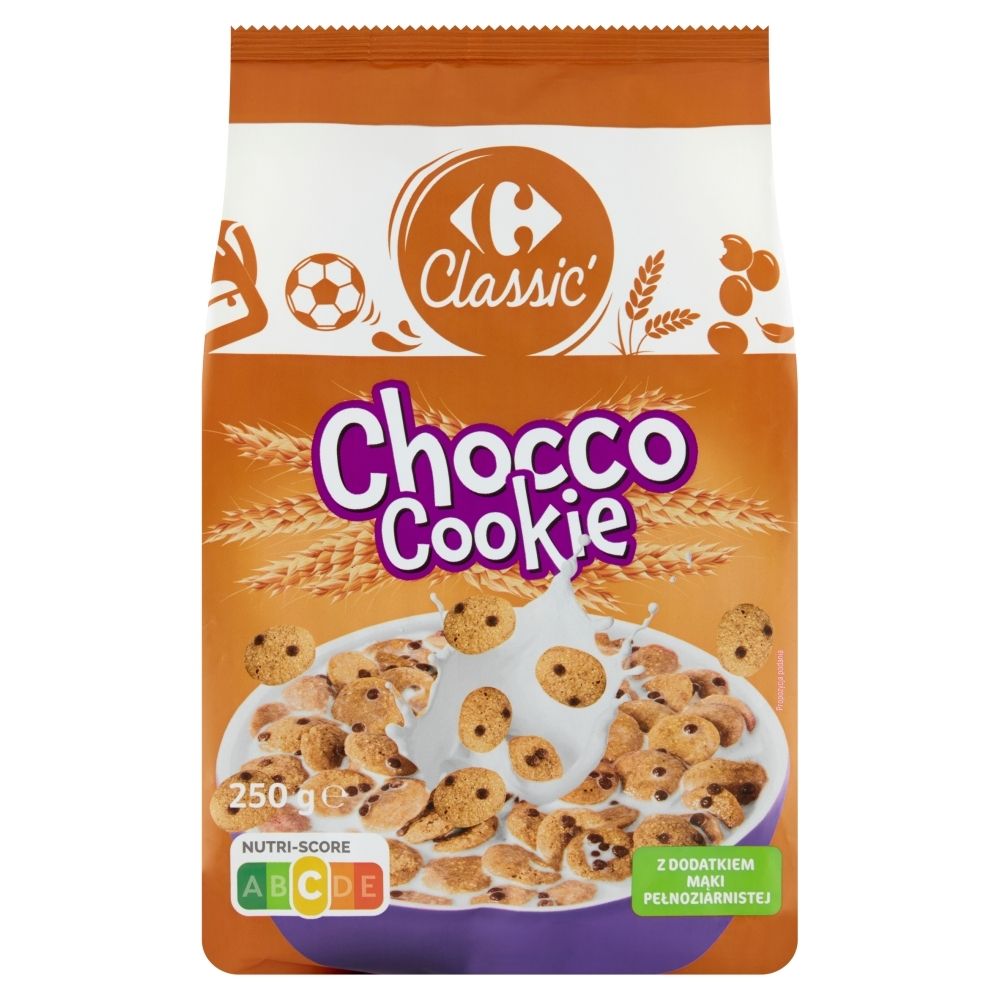 Carrefour Classic Chocco Cookie Płatki zbożowe 250 g
