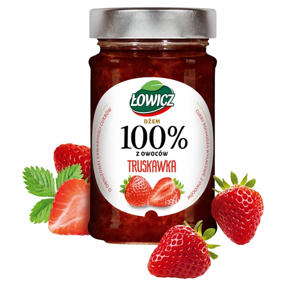 Łowicz Dżem 100% z owoców truskawka 210 g