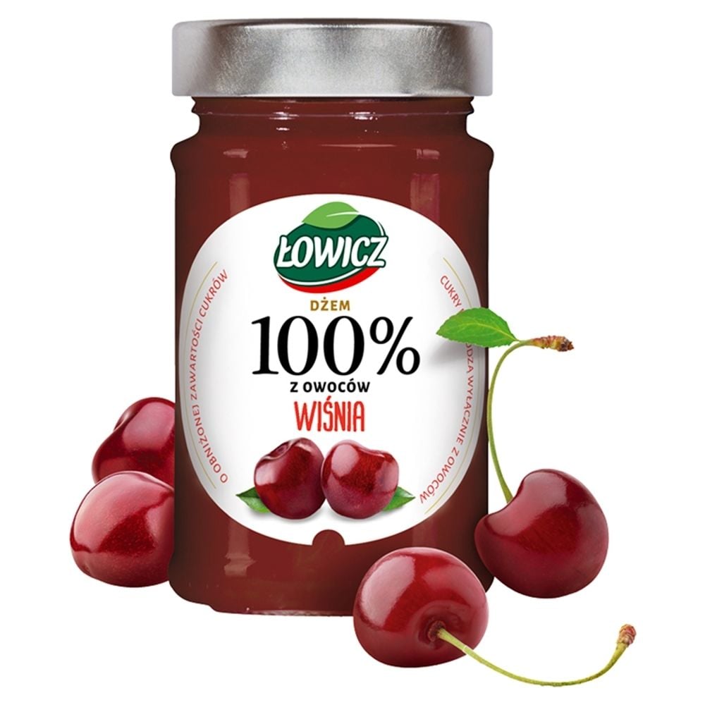 Łowicz Dżem 100% z owoców wiśnia 210 g