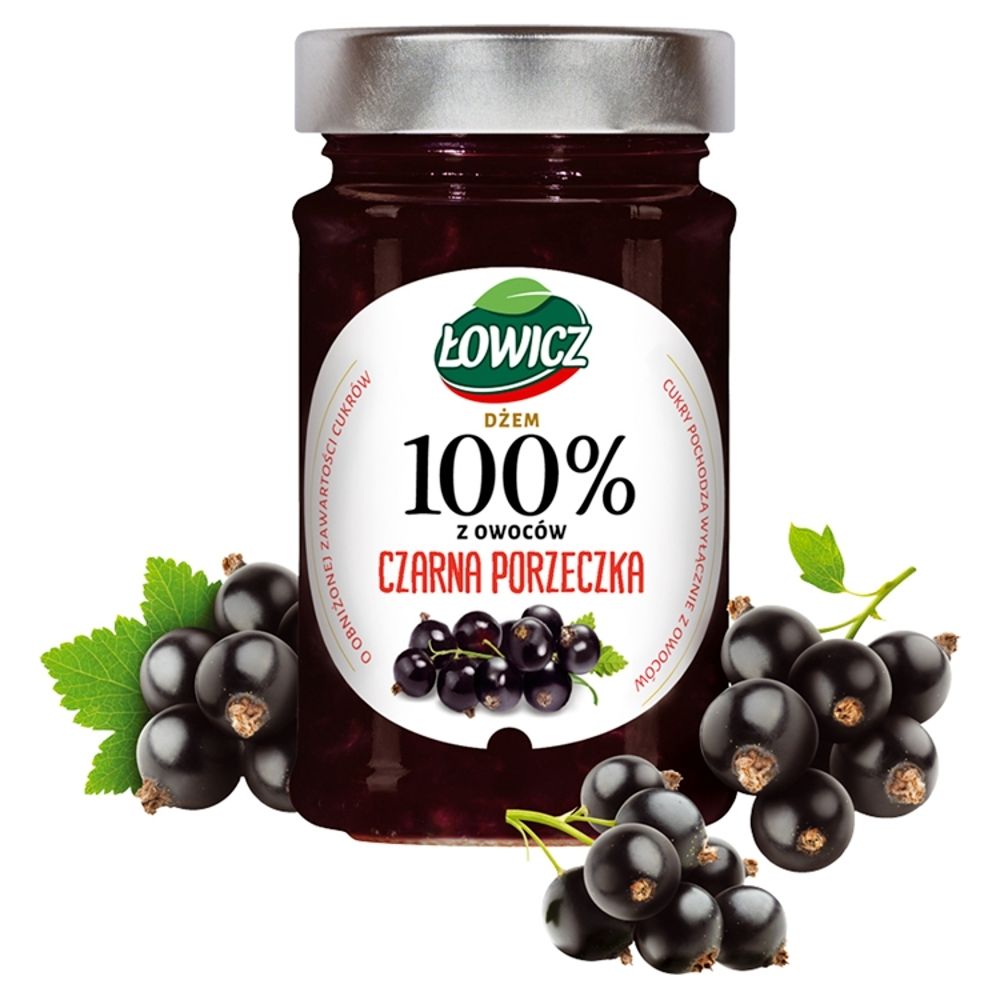 Łowicz Dżem 100% z owoców czarna porzeczka 210 g