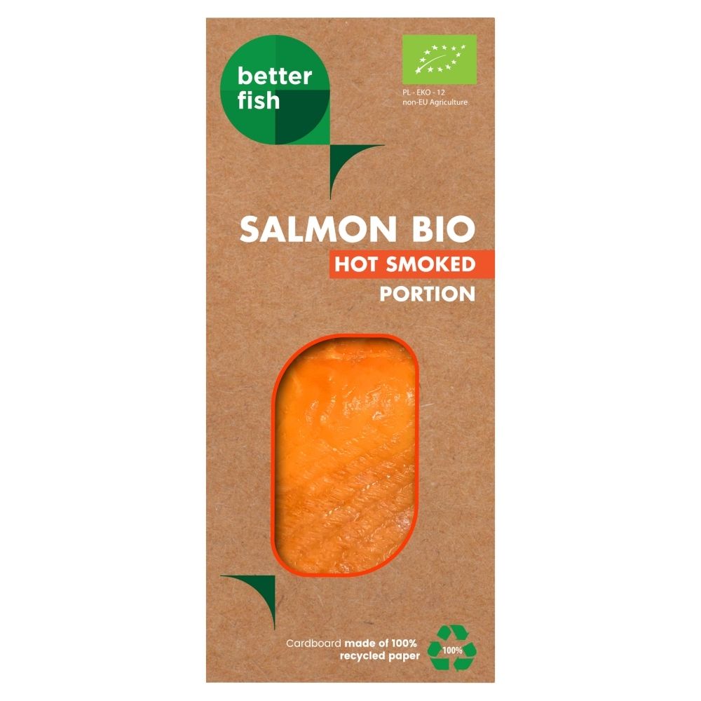 ŁOSOŚ ŁOSOŚ ATLANTYCKI WĘDZONY NA GORĄCO PORCJA (KOPERTA) BIO 100 g - B SALMON
