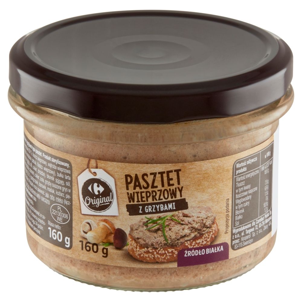 Carrefour Original Pasztet wieprzowy z grzybami 160 g