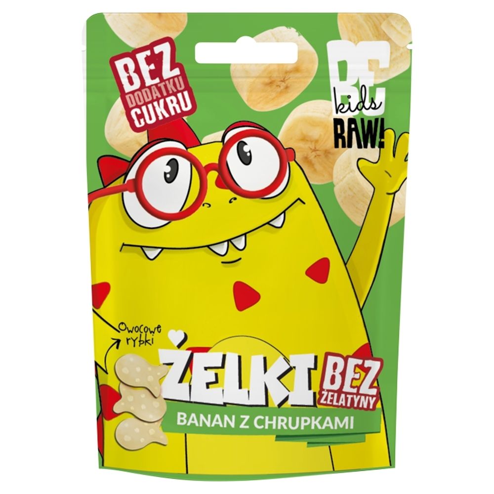 BeRAW Kids Żelki banan z chrupkami BeRaw Kids, 35g