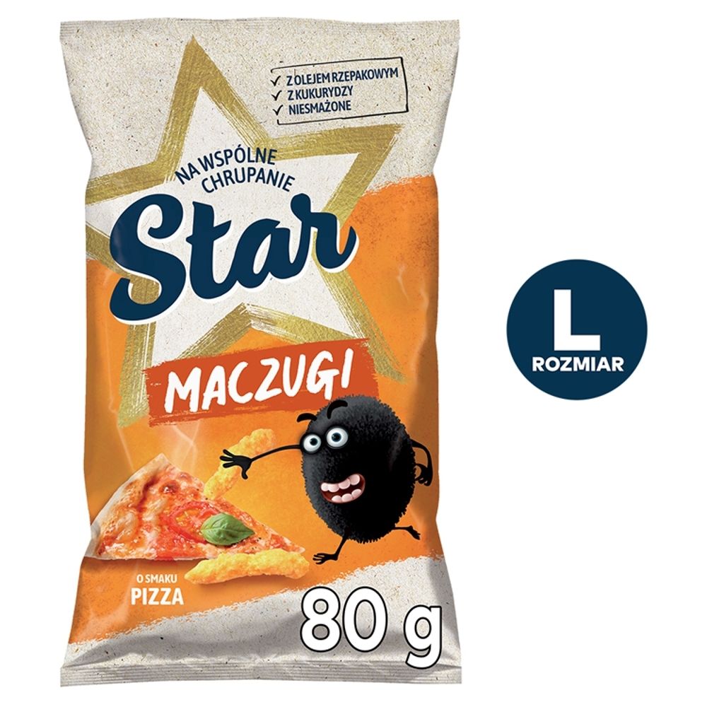 Star Maczugi Chrupki kukurydziane o smaku pizzy 80 g