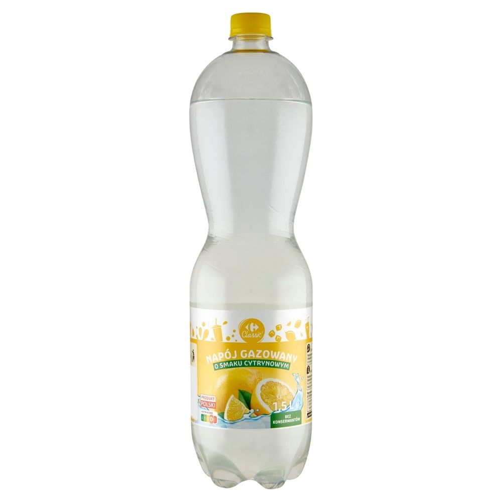 Carrefour Classic Napój gazowany o smaku cytrynowym 1,5 l