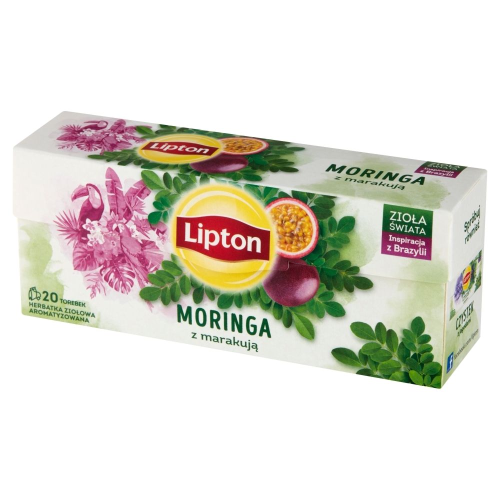 Lipton Herbatka ziołowa aromatyzowana moringa z marakują 18g 20 torebek