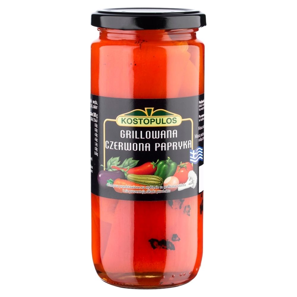 PAPRYKA GRECKA CZERWONA KOSTOPULOS GRILLOWANA 480G/350G
