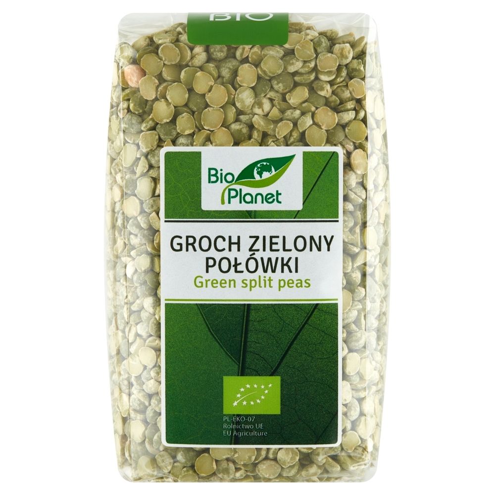 Bio Planet SERIA ZIELONA GROCH ZIELONY POŁÓWKI BIO 500 g -