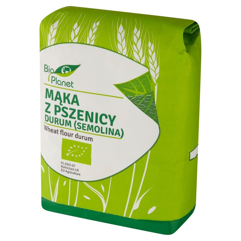 Bio Planet SERIA MĄKI I SKROBIE MĄKA Z PSZENICY DURUM (SEMOLINA) BIO 1 kg -