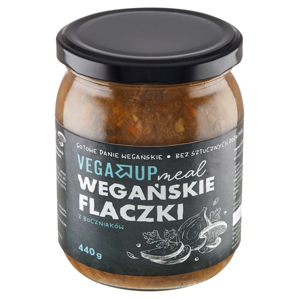 Vega Up | KM Vega, ul. Wschodnia 4 6, 95-200 Pabia Vega Up | KM Vega ul Wschodnia 4/6 95-200 Pabia Flaczki wegańskie z boczniaków 440 g Vega Up M00-4263-93287