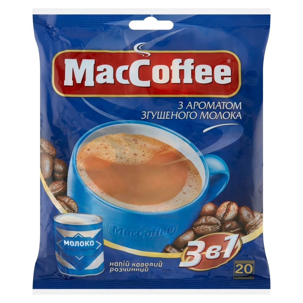 MacCoffee Rozpuszczalny napój kawowy 3 w 1 o smaku mleka skondensowanego 360 g