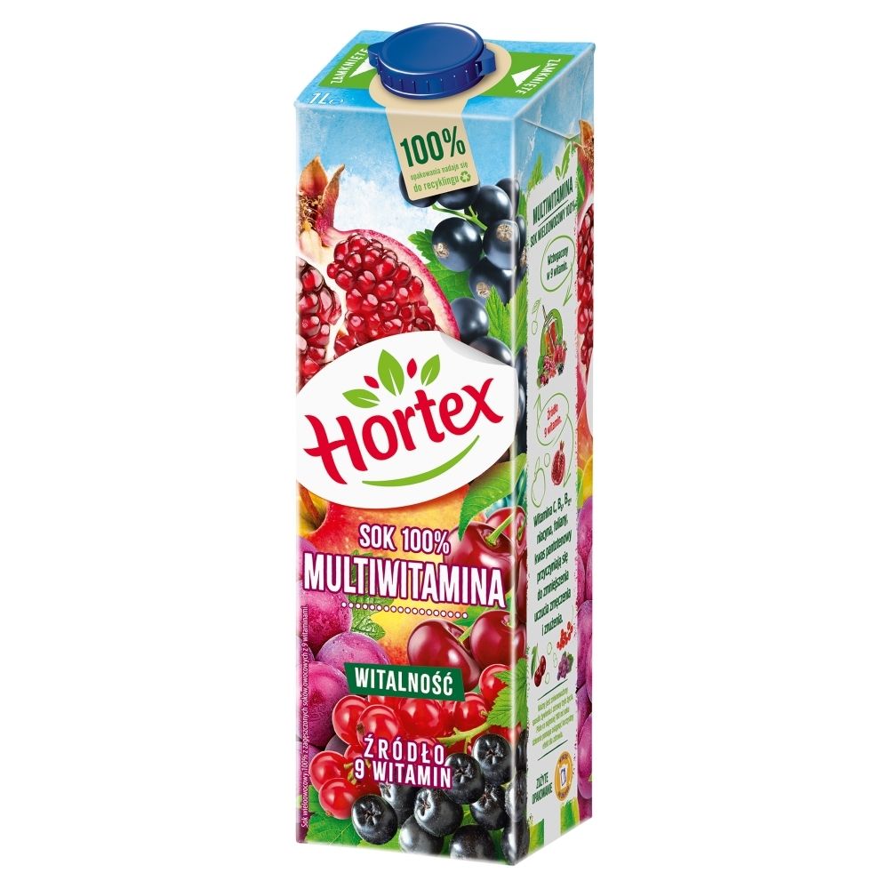 Hortex Sok 100% Multiwitamina wzbogacony w 9 witamin karton 1L