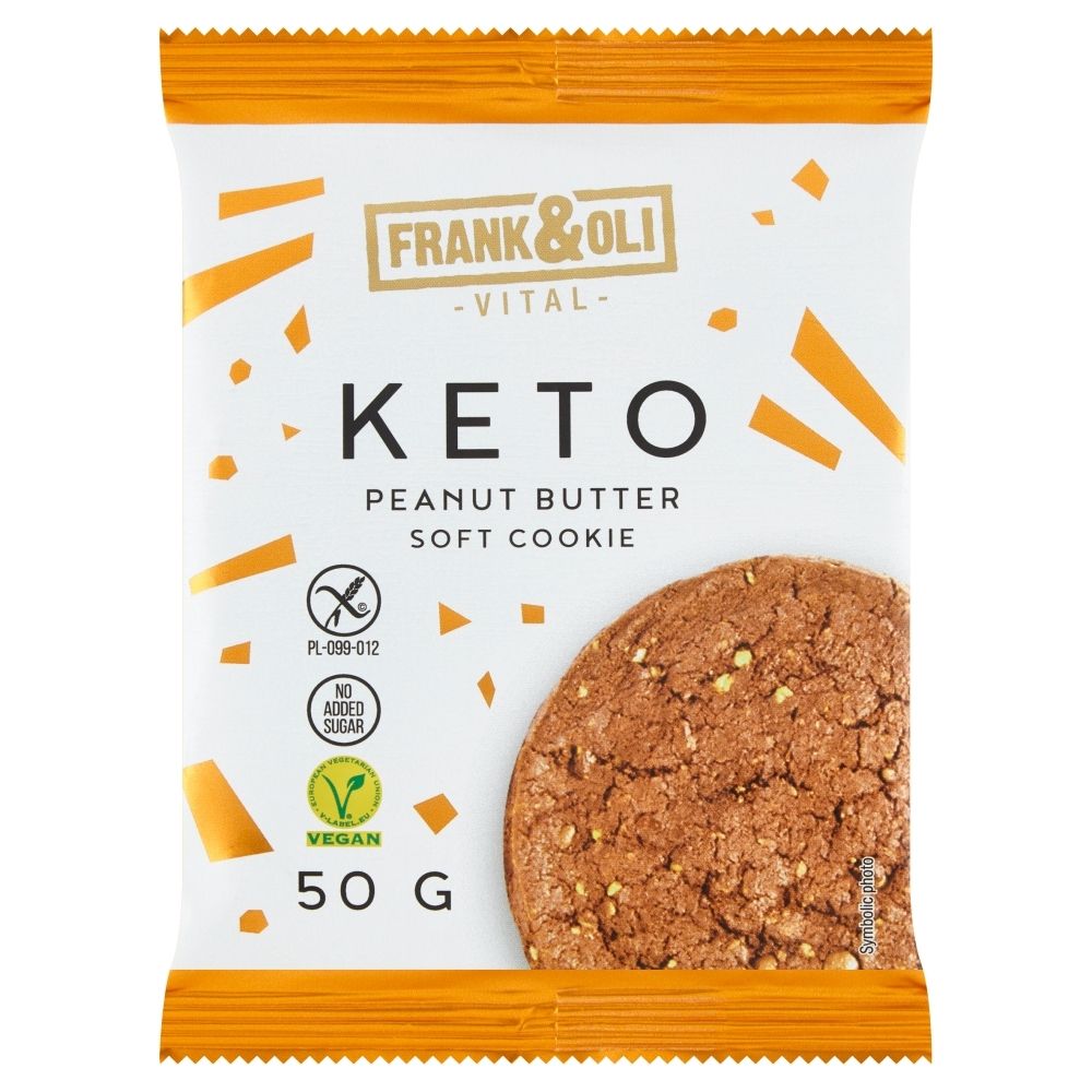 Frank & Oli Ciastko Keto Masło Orzechowe Peanut Butter Wegańskie bezglutenowe 50g - Frank&Oli