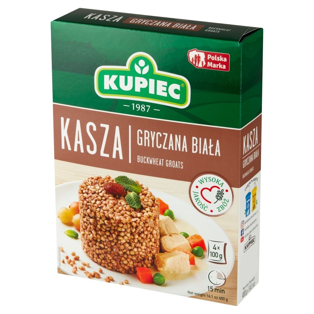 Kupiec Sp z o.o KASZA GRYCZANA BIAŁA 4X100G zakupy dla domu i biura 48694327