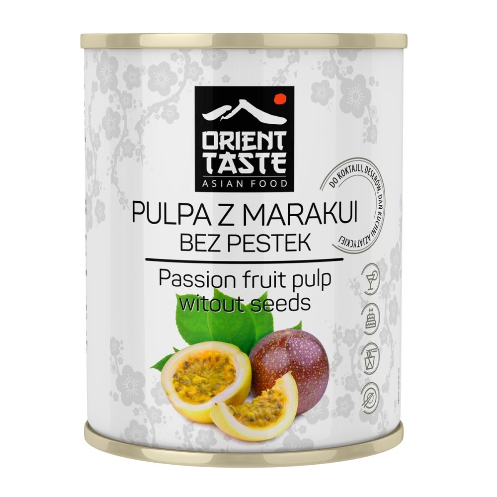 ORIENT TASTE Pulpa z marakui bez pestek 850ml - Orient Taste 5902166727041