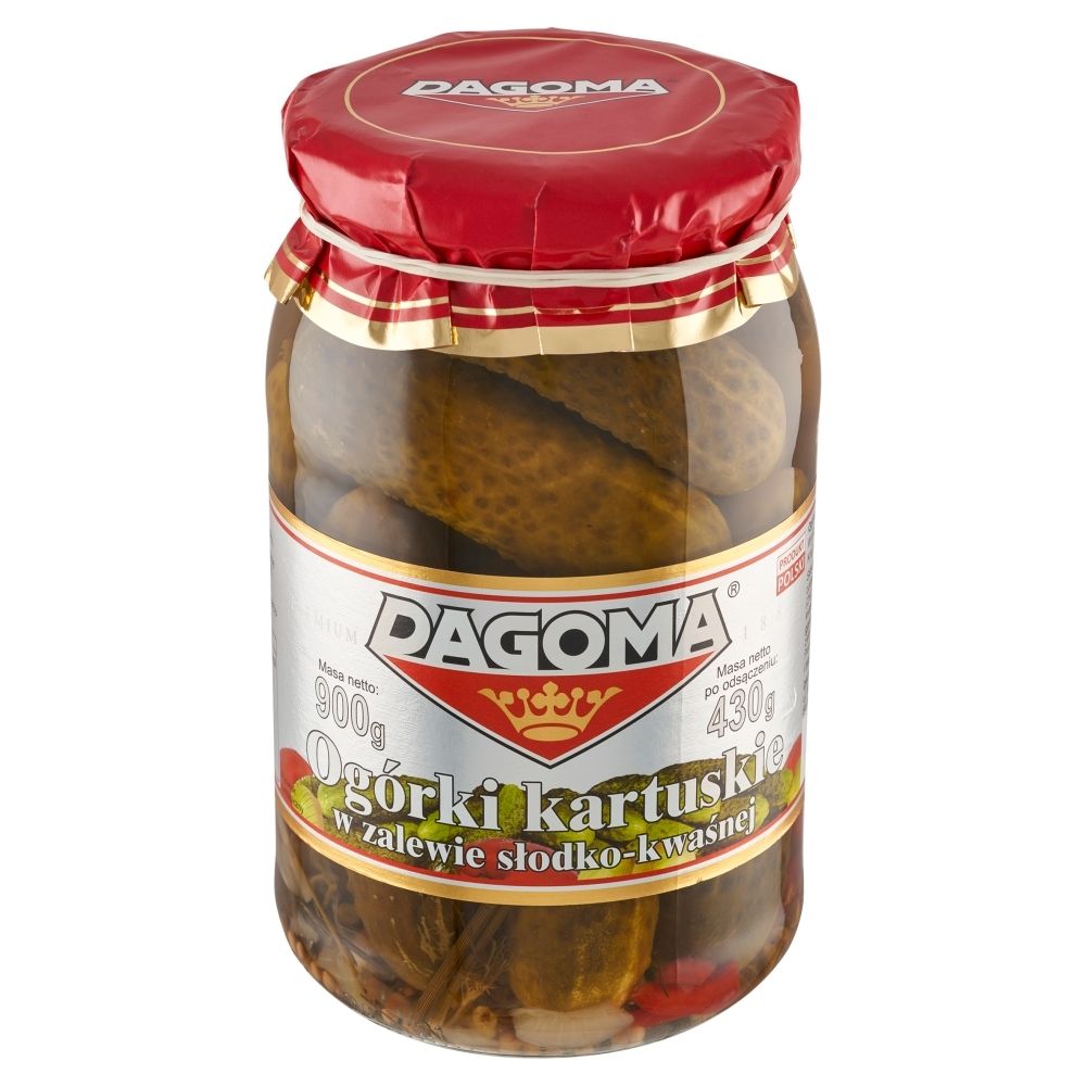 Dagoma Premium Ogórki kartuskie w zalewie słodko-kwaśnej 900 g