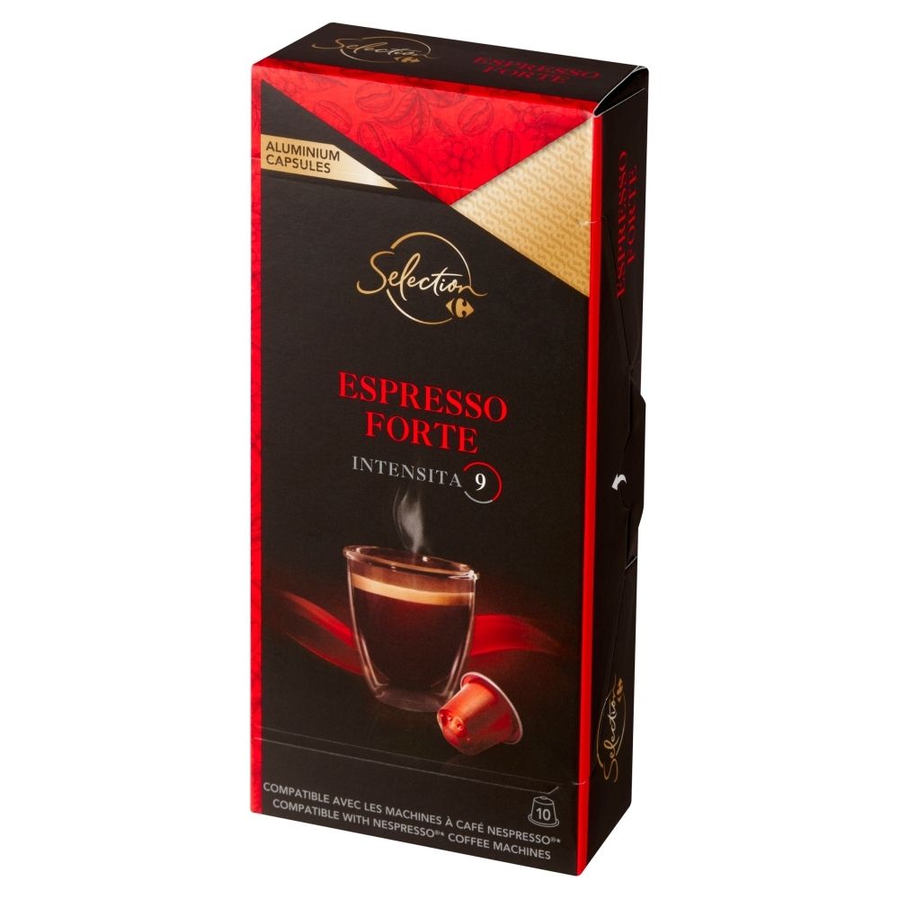 Carrefour Selection Espresso Forte Kawa mielona w kapsułkach 52 g (10 sztuk)