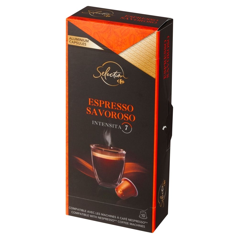 Carrefour Selection Espresso Savoroso Kapsułki z kawą mieloną 52 g (10 sztuk)