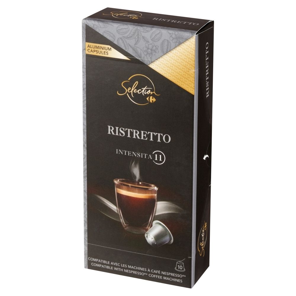 Carrefour Selection Ristretto Kapsułki z kawą mieloną 52 g (10 sztuk)