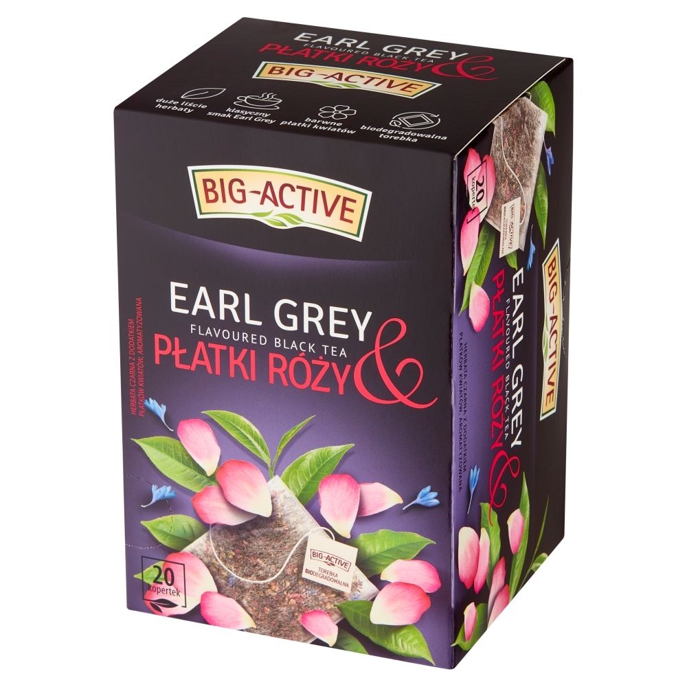 Big-Active herbata czarna Earl Grey i płatki róży (20 torebek x 2g) 20g