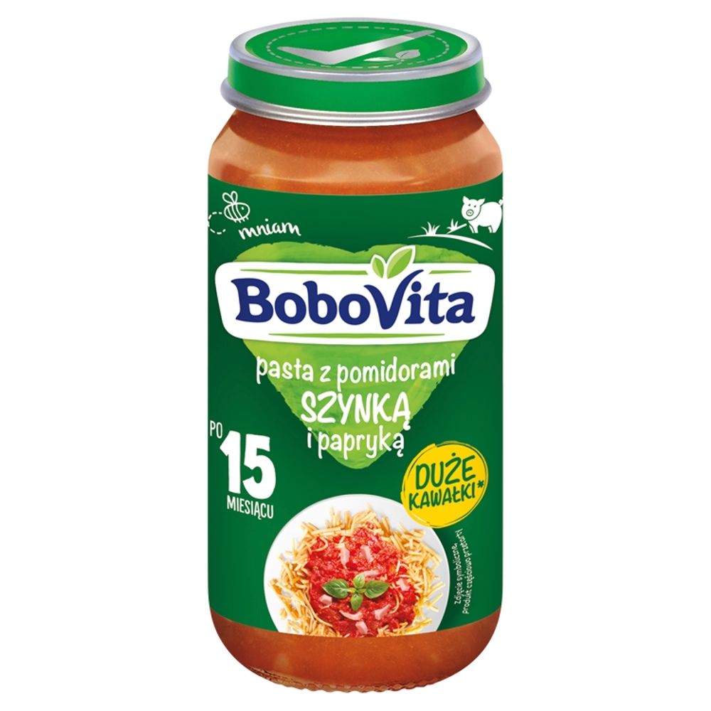 BoboVita Pasta z pomidorami szynką i papryką po 15 miesiącu 250 g