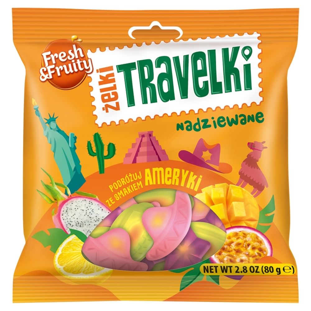 Żelki Travelki Smaki Ameryki Fresh&Fruity 80G