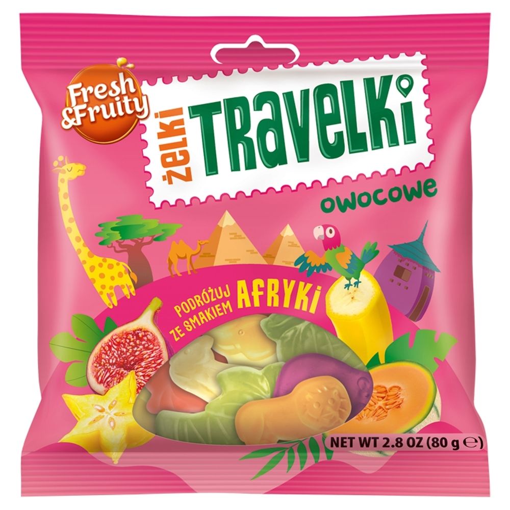 Żelki Travelki Smaki Afryki Fresh&Fruity 80g