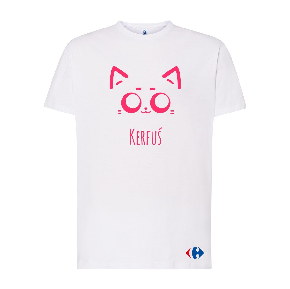 KERFUŚ różowy T-shirt jednostronny biały S