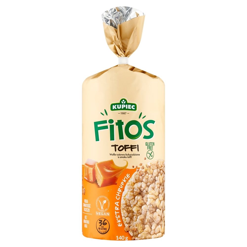 Kupiec Wafle Ryżowo Kukurydziane Fitos Smak Toffi bezglutenowe 120g -
