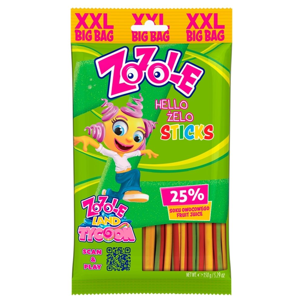 Zozole Hello Żelo Sticks Żelki o smaku owocowym 150 g