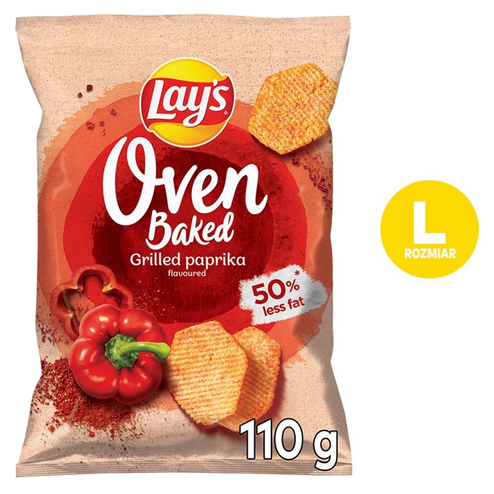 Lay's Oven Baked Pieczone formowane chipsy ziemniaczane o smaku grillowanej papryki 110 g