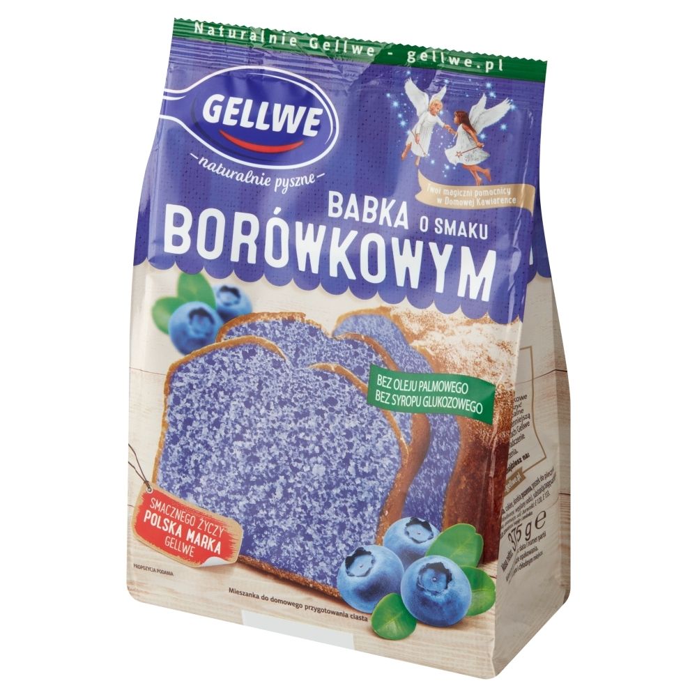 Gellwe Mieszanka do domowego przygotowania ciasta babka o smaku borówkowym 375 g