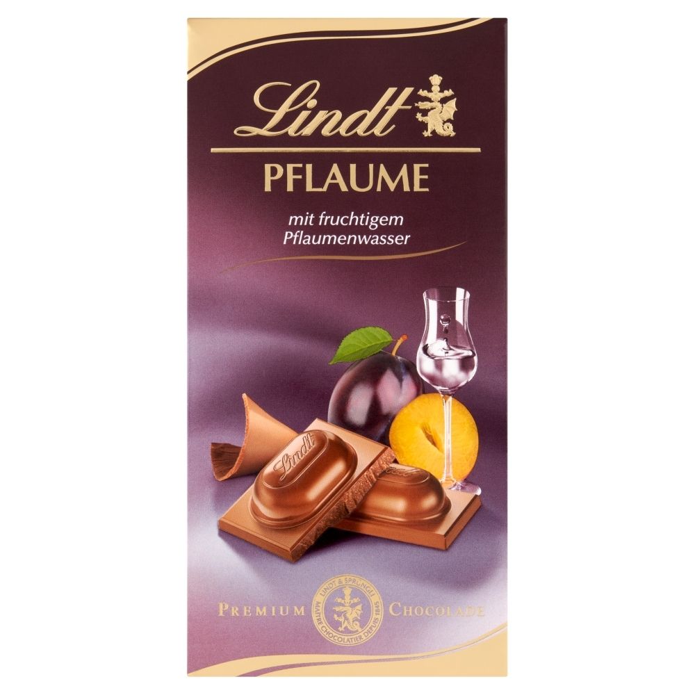 Lindt Czekolada mleczna z nadzieniem  z sokiem śliwkowym oraz śliwowicą 100 g