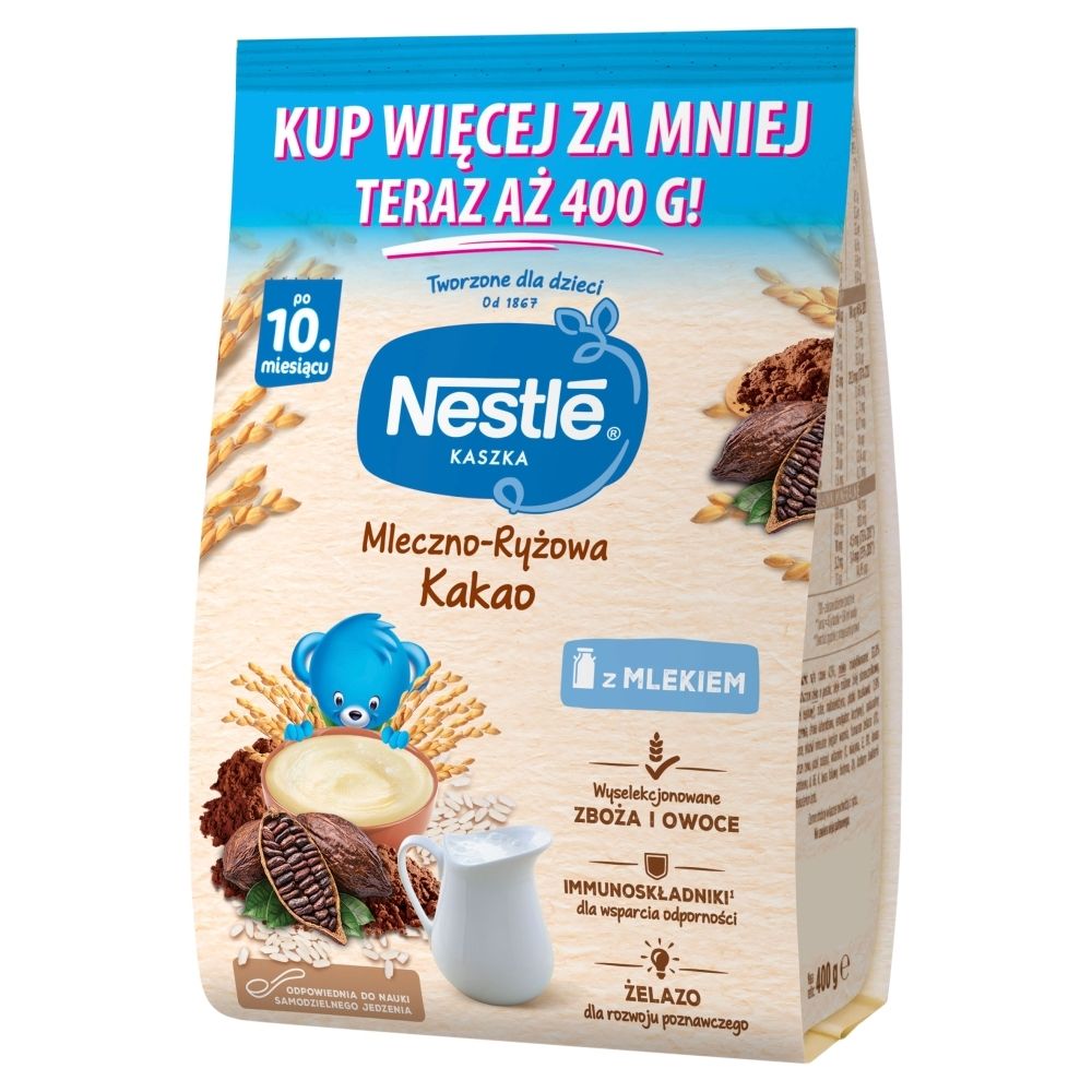 Nestlé Kaszka mleczno-ryżowa kakao po 10. miesiącu 400 g