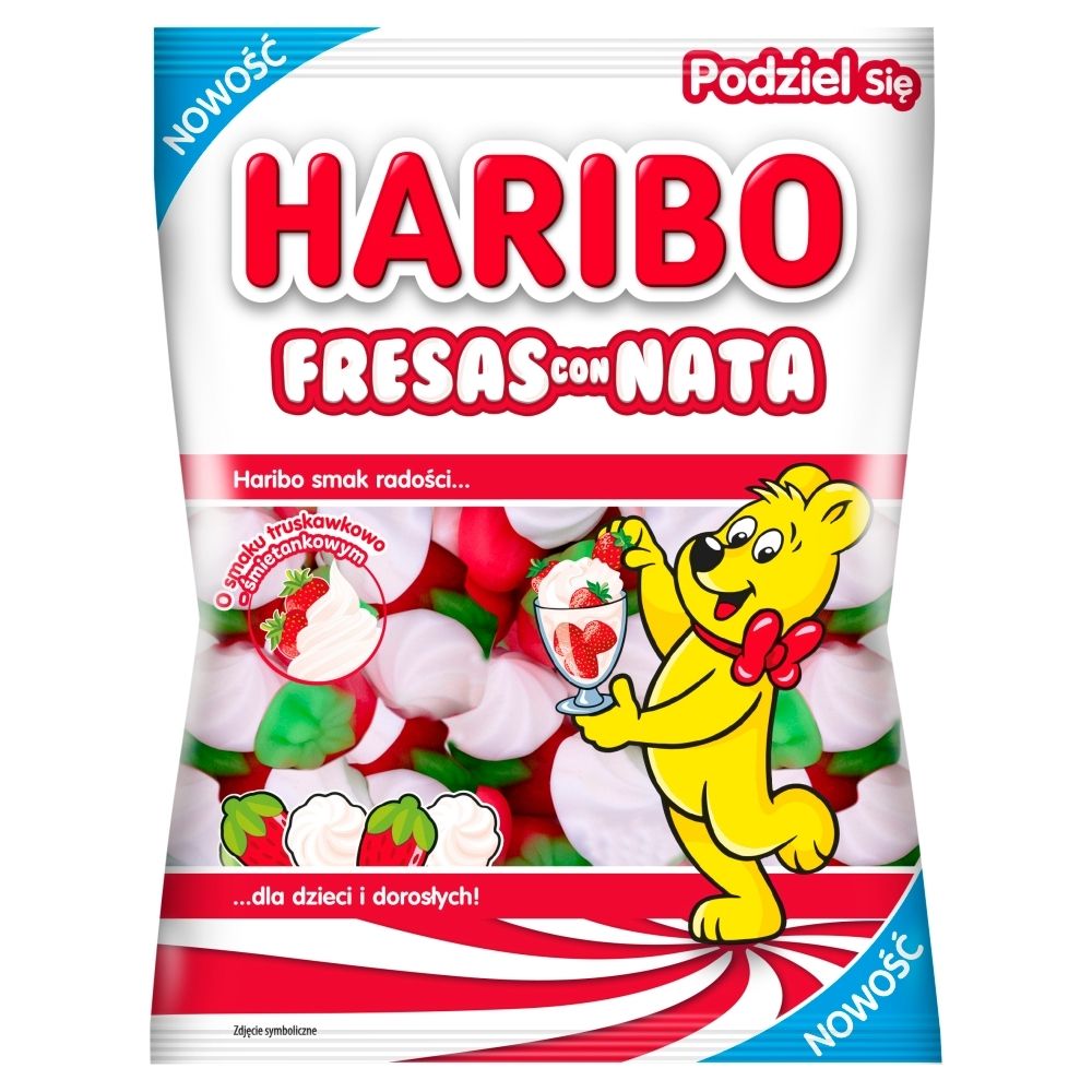 Haribo Fresas Con Nata Żelki o smaku truskawkowym i śmietankowym 150 g