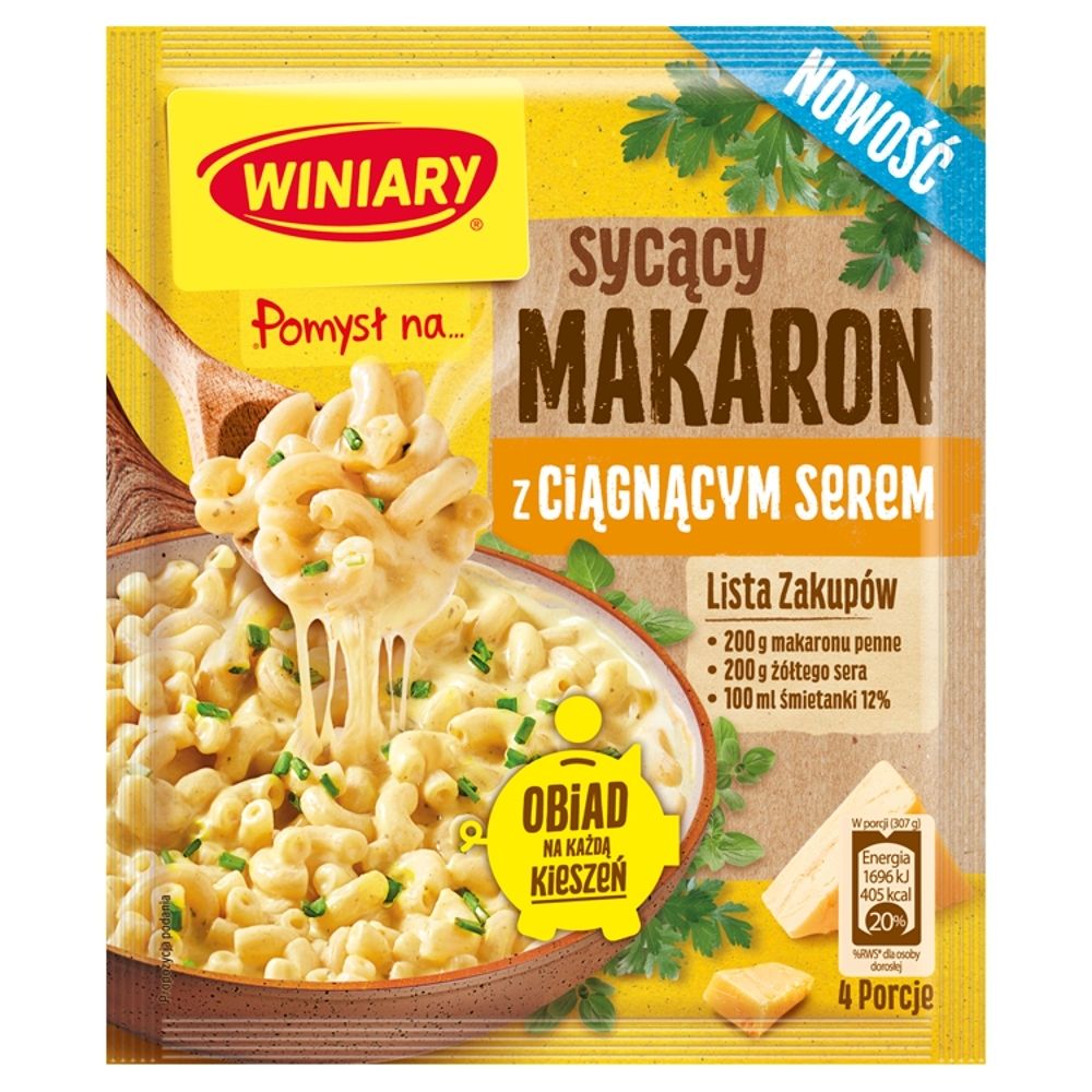 Winiary Pomysł na... Sycący makaron z ciągnącym serem 28 g