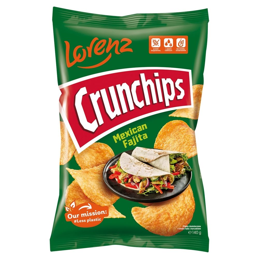 Crunchips Chipsy ziemniaczane o smaku fajity z kurczakiem 140 g