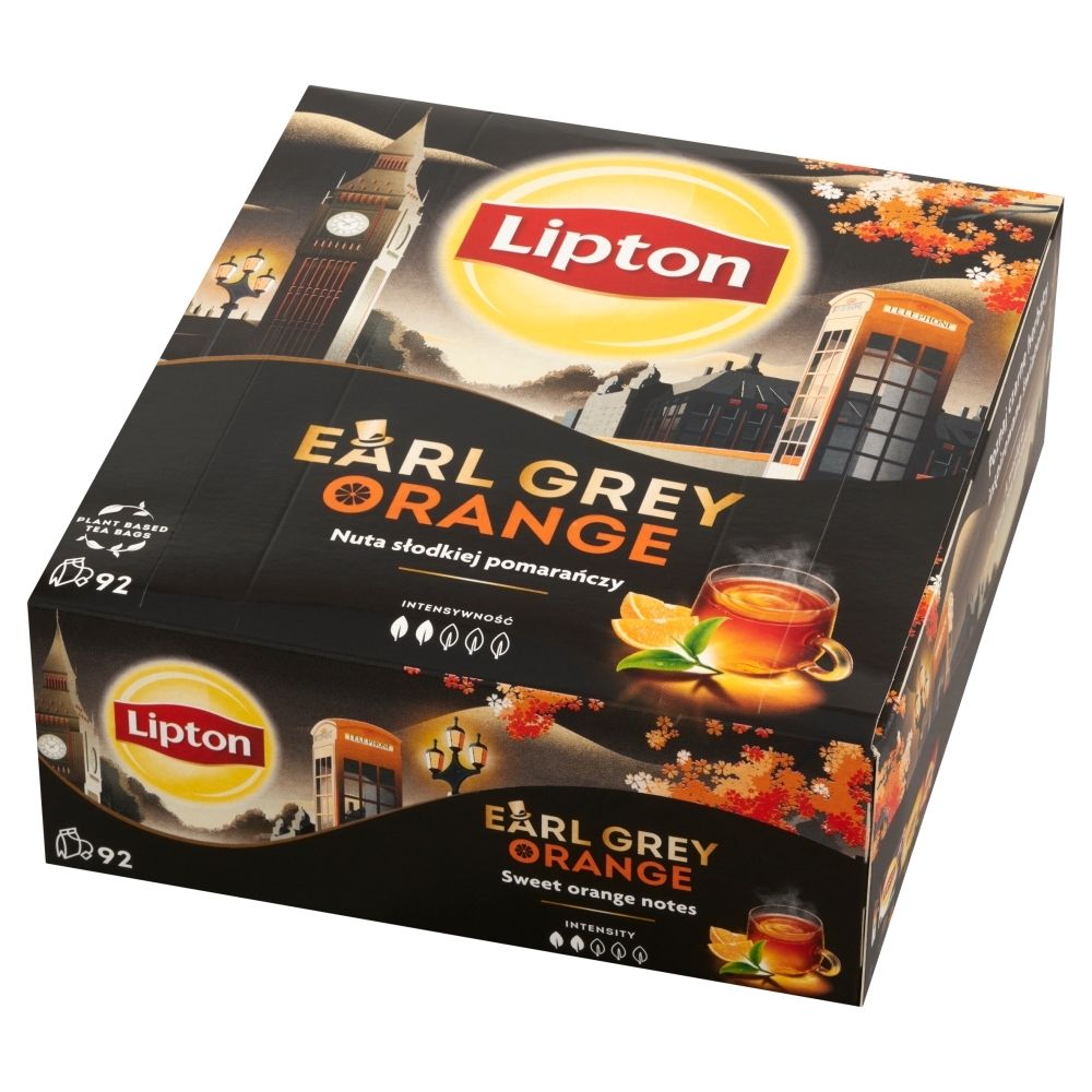 Lipton Earl Grey Orange Herbata czarna 128,8g 92 torebki