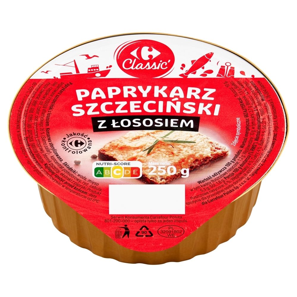 Carrefour Classic Paprykarz szczeciński z łososiem 250 g