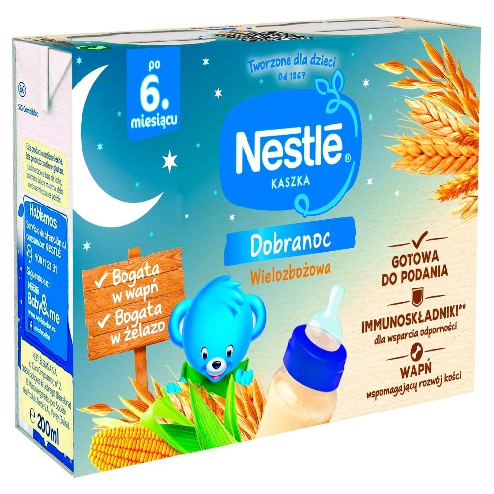 Nestle Nestlé Kaszka dobranoc wielozbożowa po 6. miesiącu 200 ml