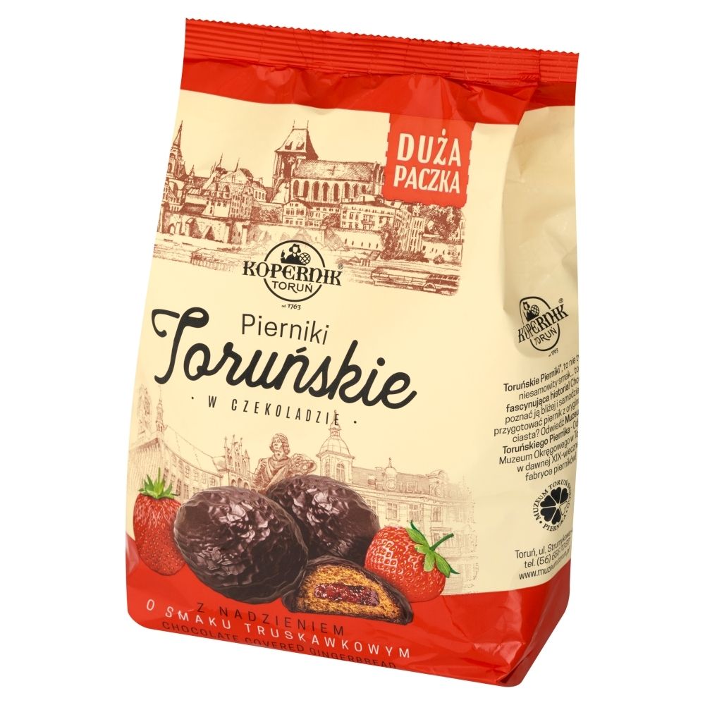 Kopernik Pierniki toruńskie w czekoladzie z nadzieniem o smaku truskawkowym 300 g